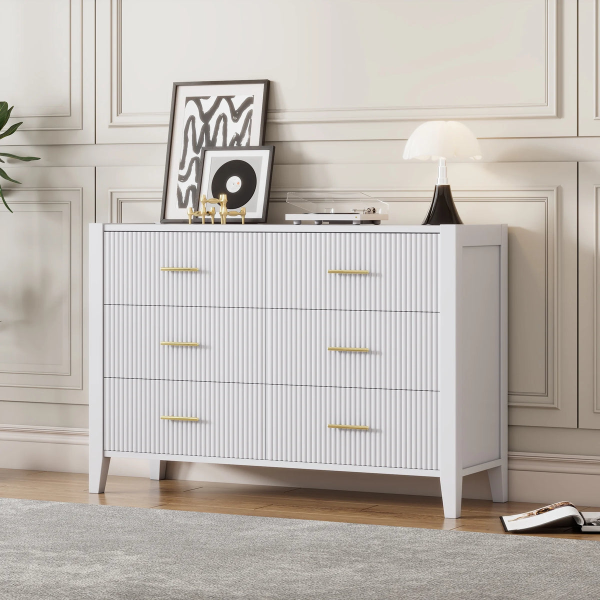White 6 Drawer Dresser U376616