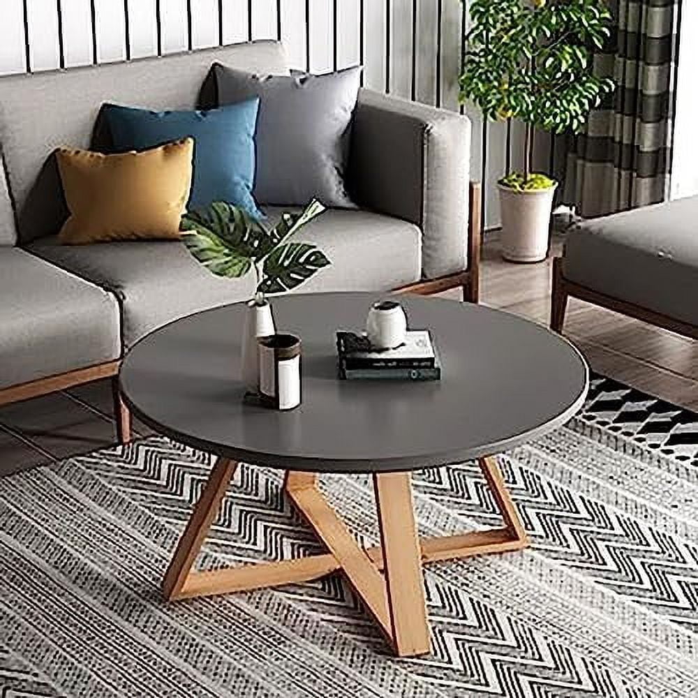Solid Wood Round Coffee Table 28'' White S857126