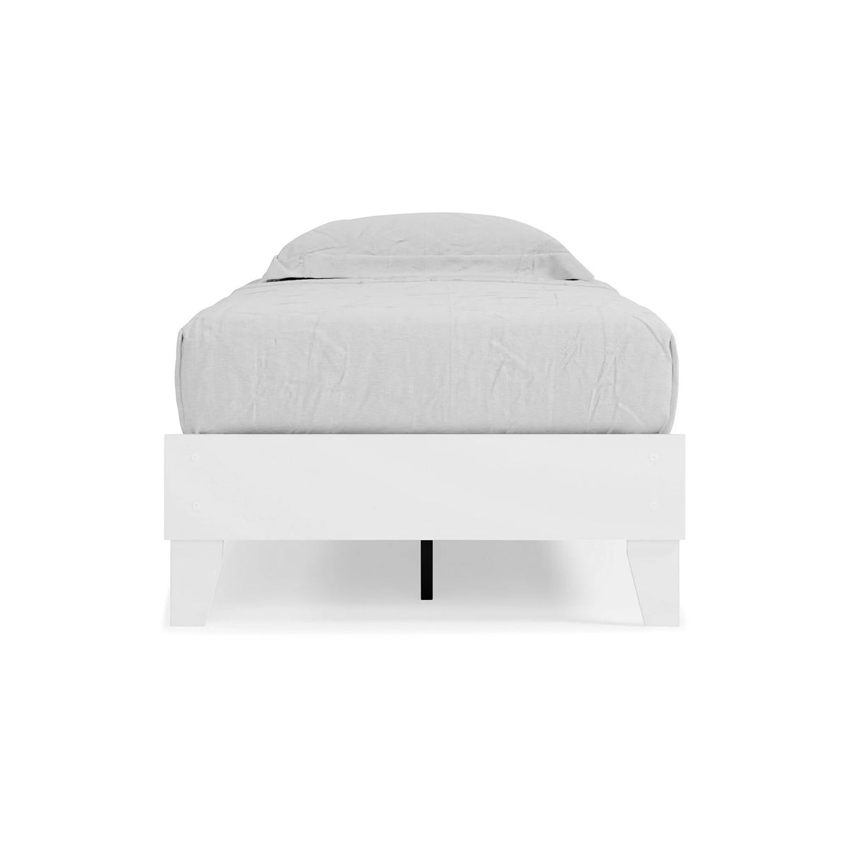 Twin Size White Wood Platform Bed L3611