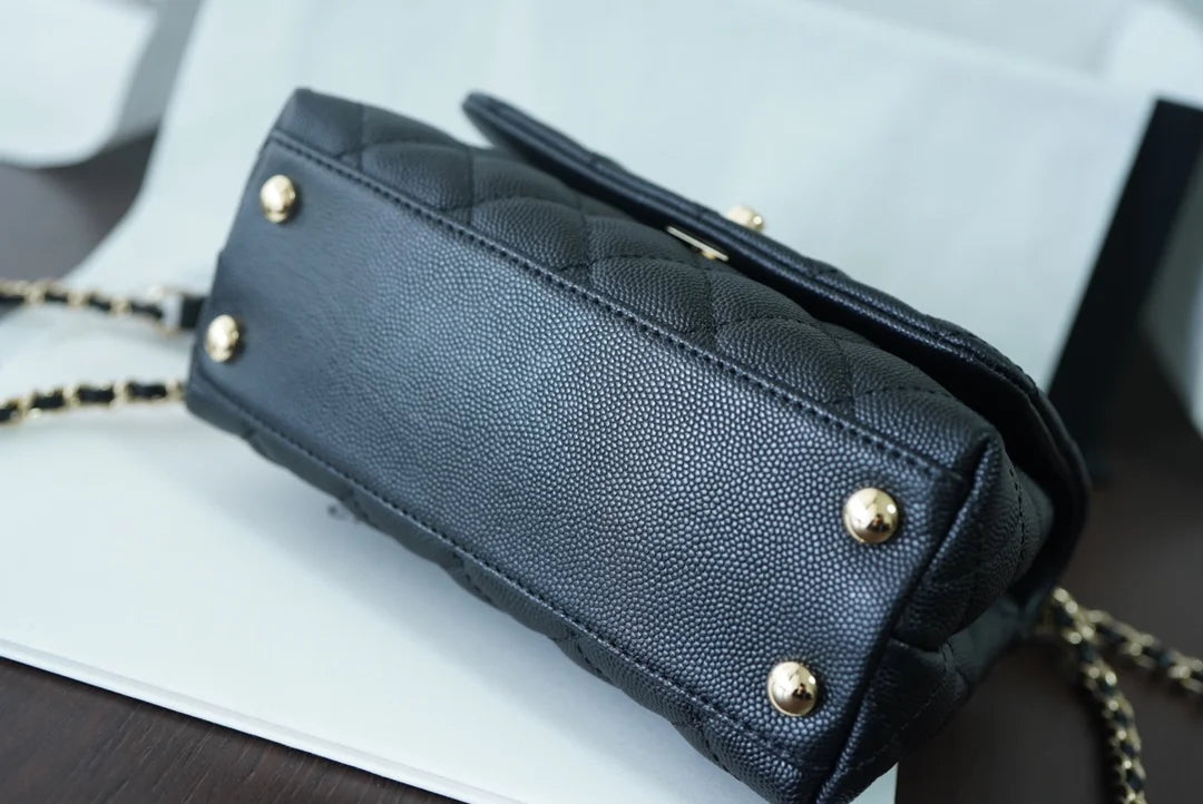 Black Top Handle Flap Bag X6931