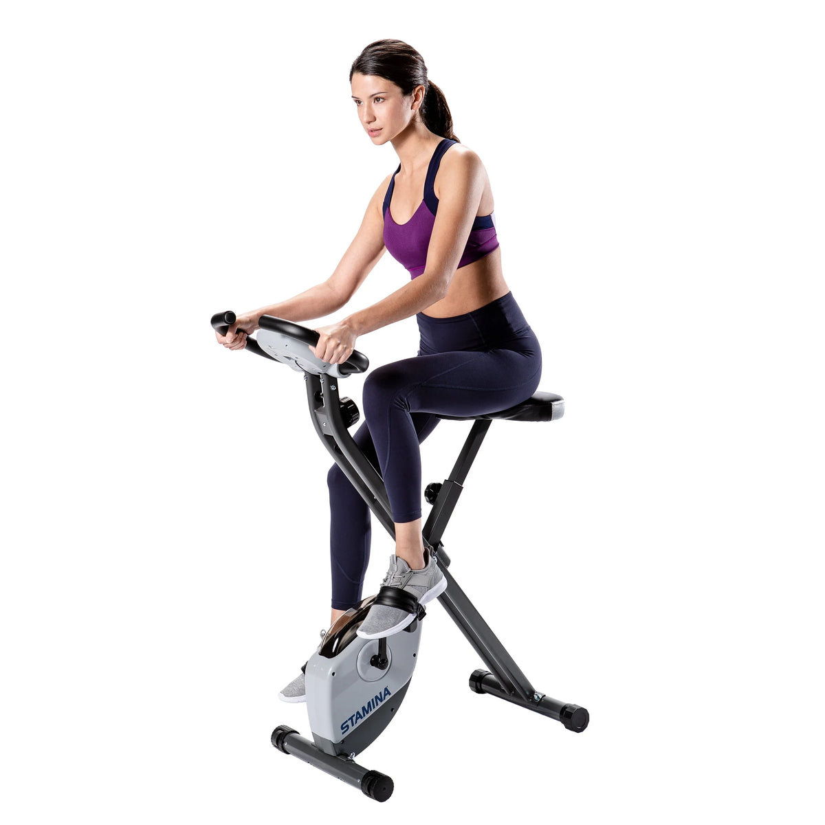 Folding Upright Exercise Bike with Padded Seat W1233