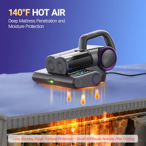 16Kpa Mattress Vacuum Cleaner with UV-C Light, Heat, HEPA Filter C9595
