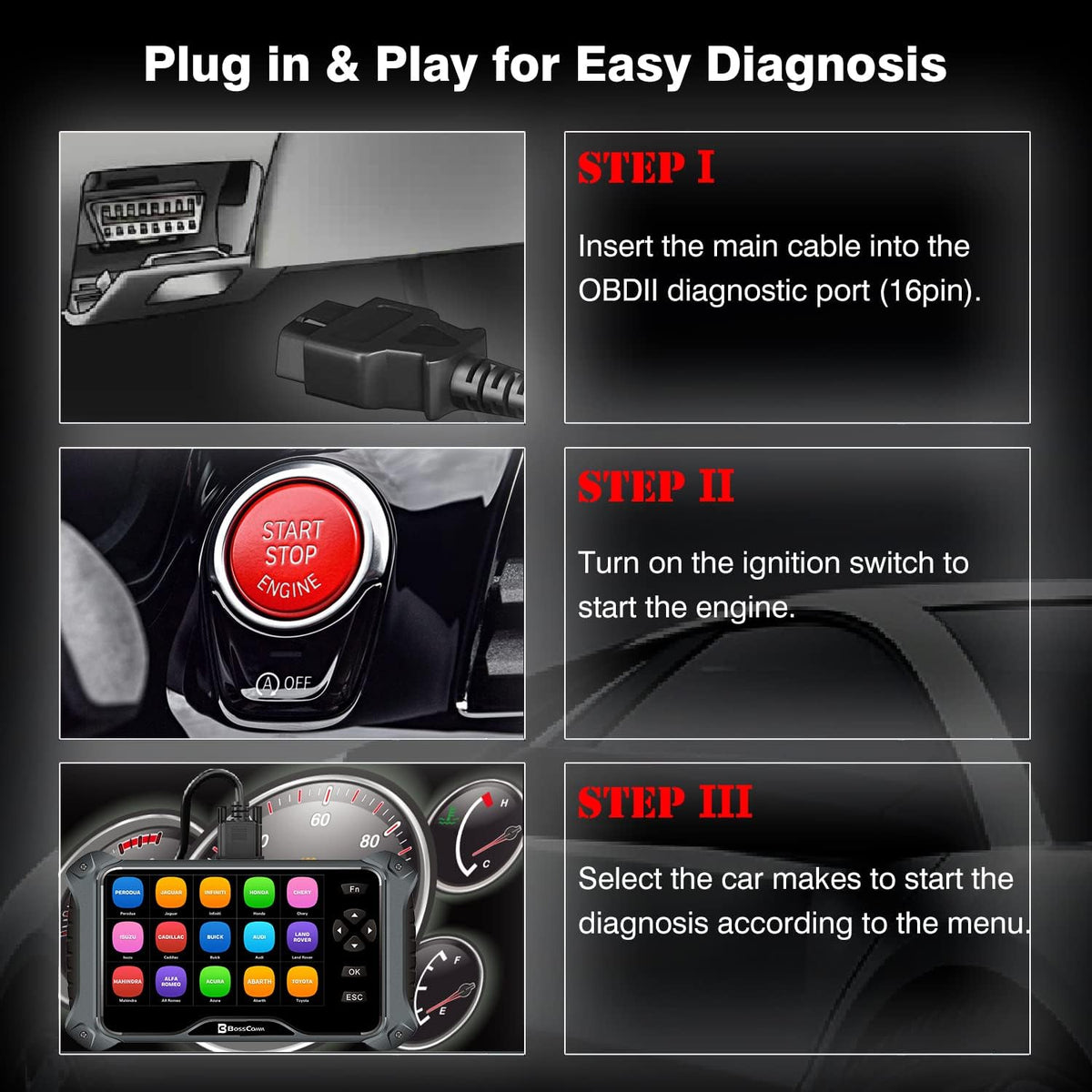 7Inch OBD2 Car Scanner Code Reader & Scan Tool P2891