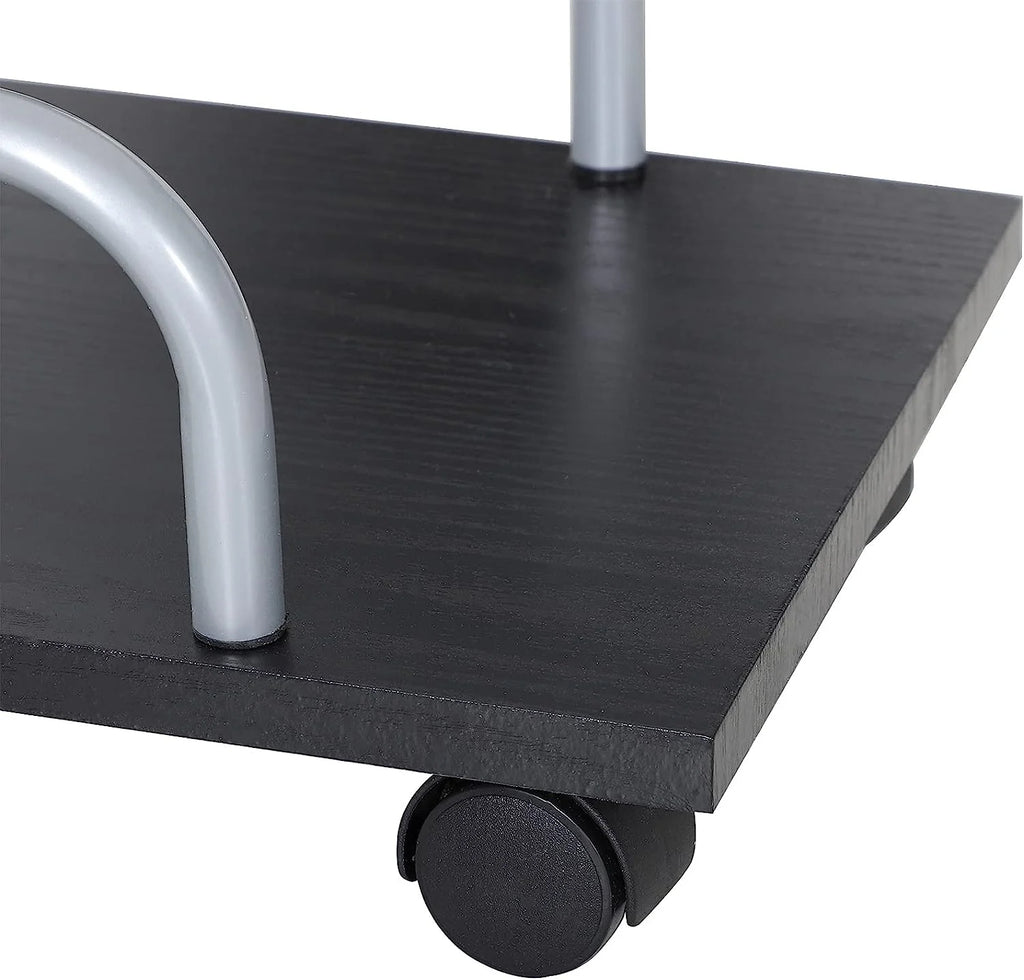 69" L-Shaped Tempered Glass Computer Desk with Monitor Stand Black Y84774