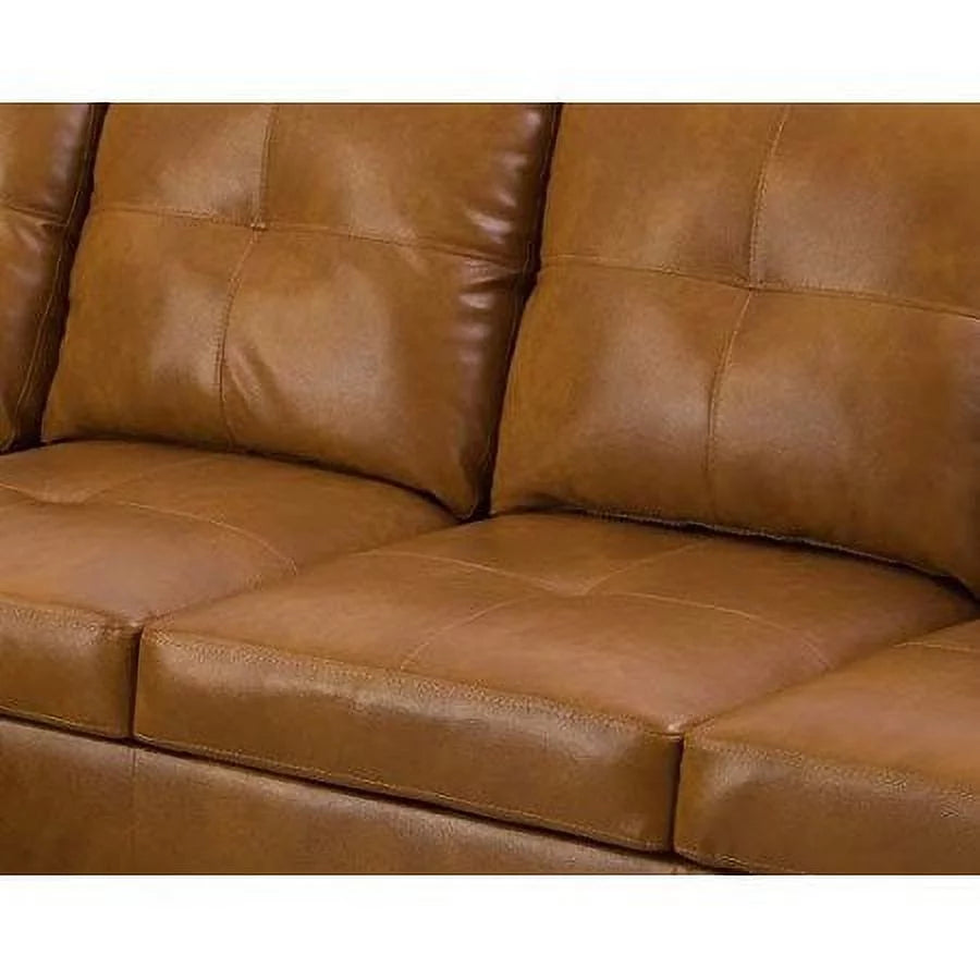 Left Facing 3PC Faux Leather Sectional Sofa Set G1997
