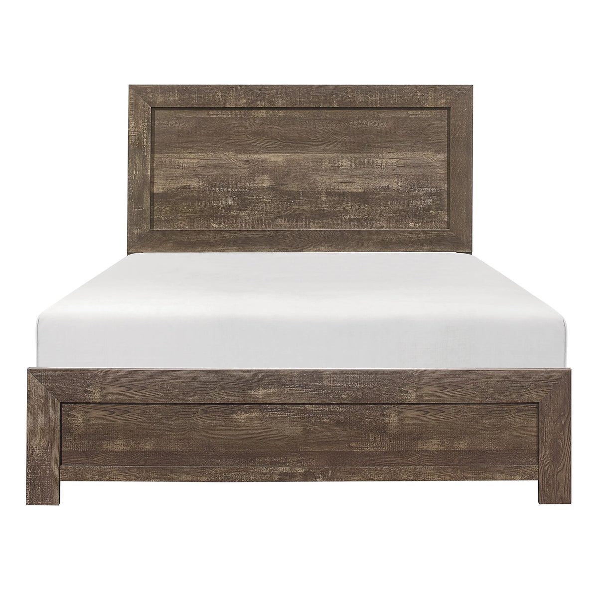 Full Size Sleigh Bed Dresser Mirror Night Stand Rustic Brown W465