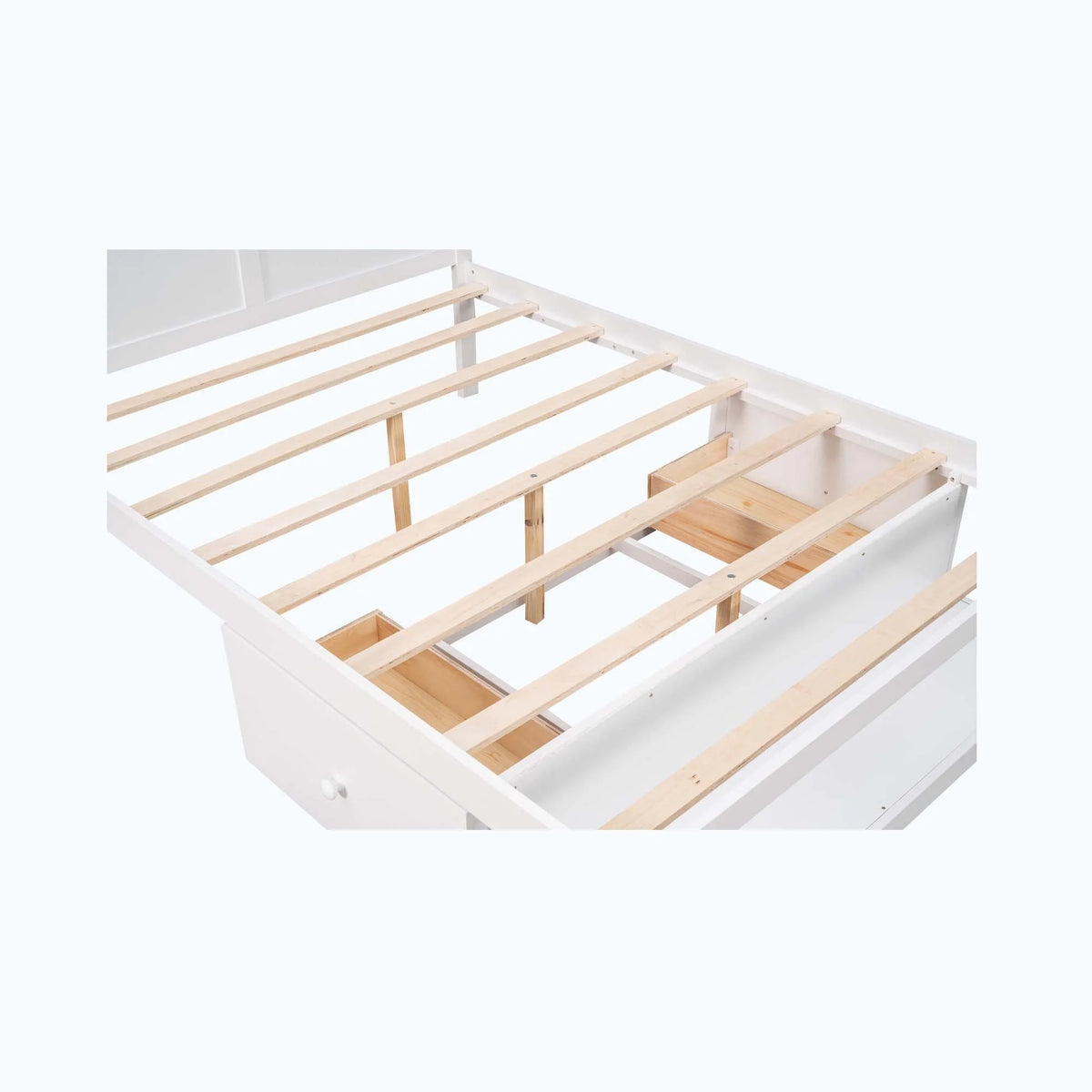 White Full Size Platform Bed with Drawer and Shelf C920127