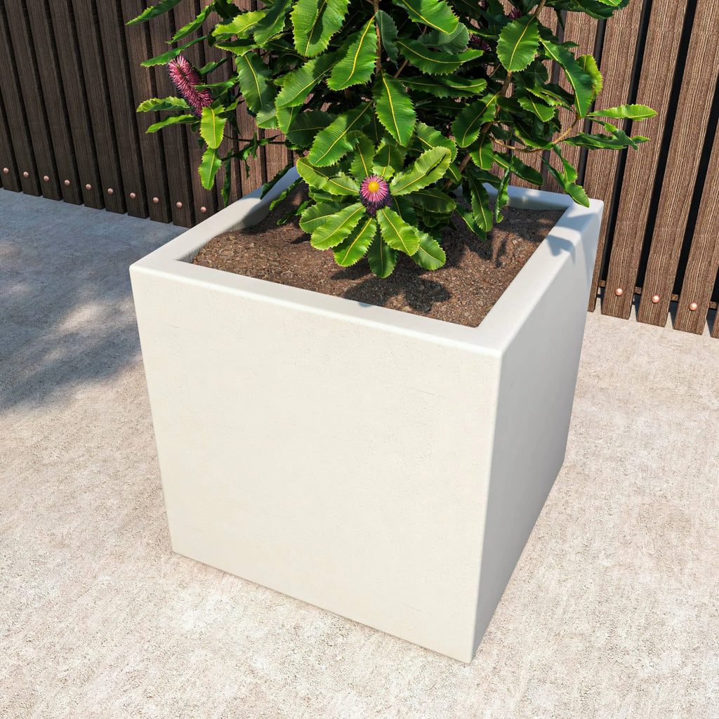 White 24 Inch Square Planter Pot O18013