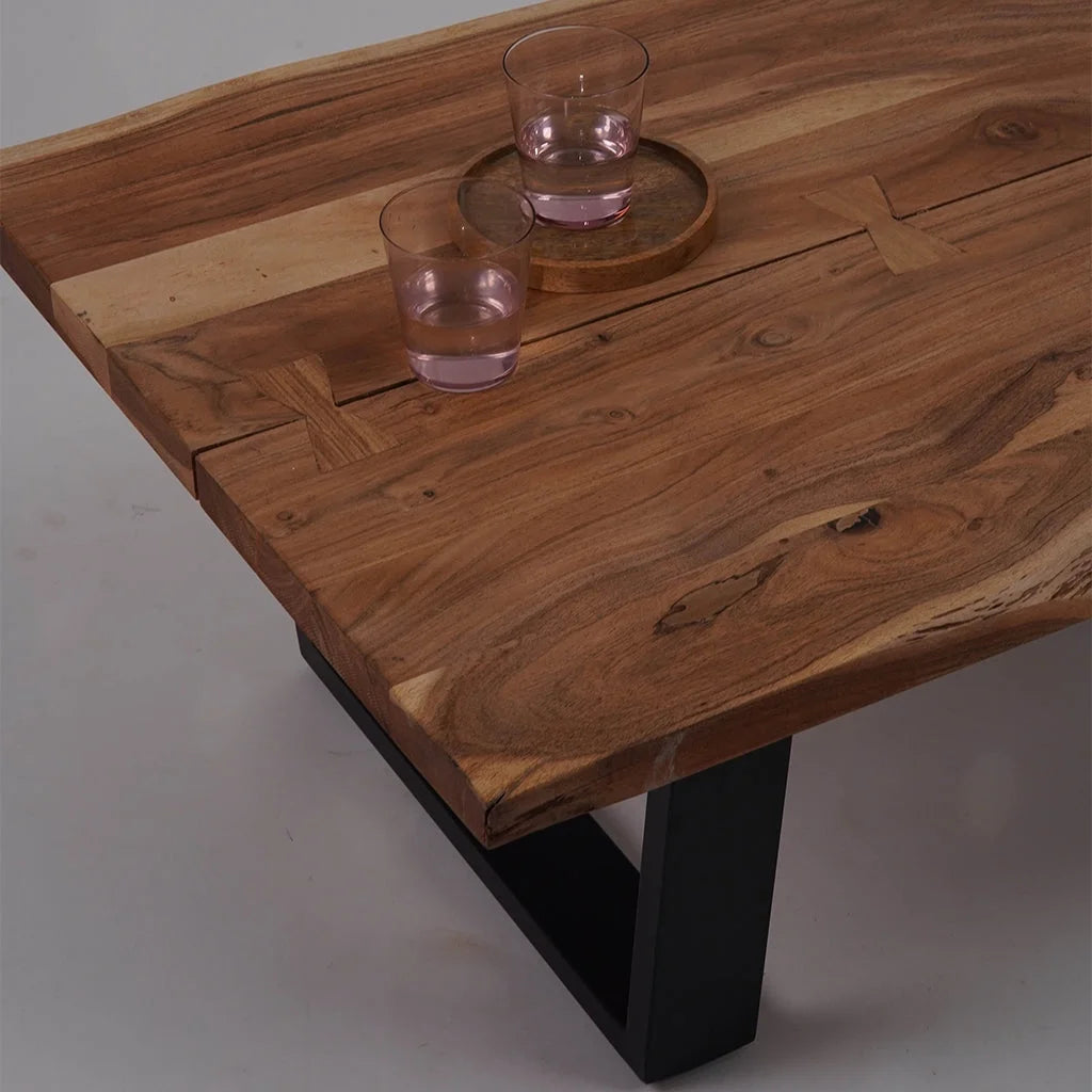Acacia Wood & Iron Coffee Table C85693