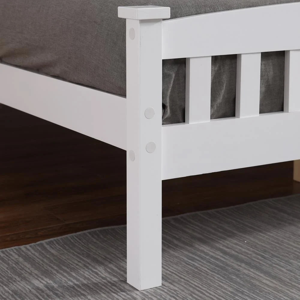 Full Solid Pine Wood Bed Frame with Wood Slats H68210