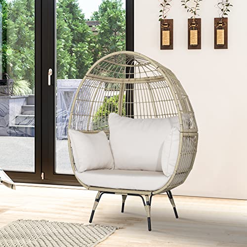 Oversized Wicker Egg Chair with 4 Cushions C2057