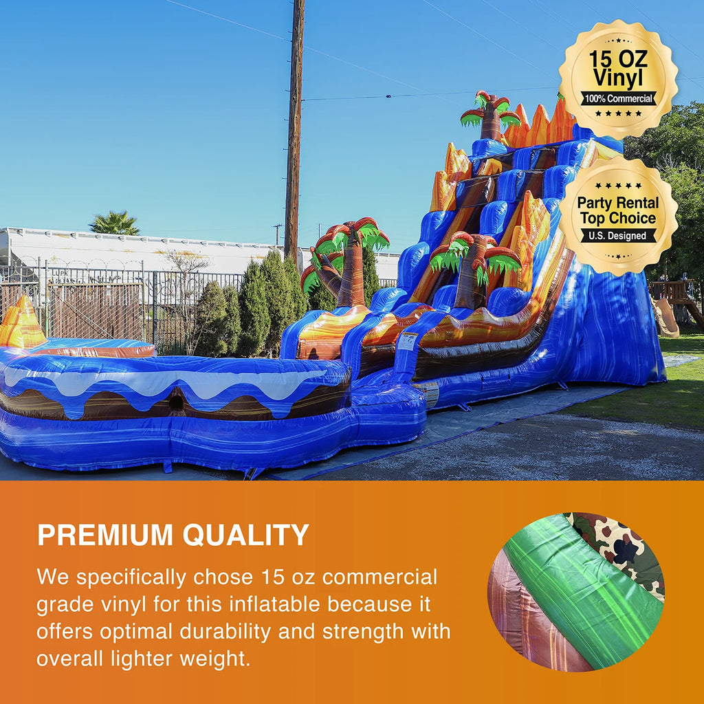 19' Inflatable Water Slide with Detachable Pool F1074