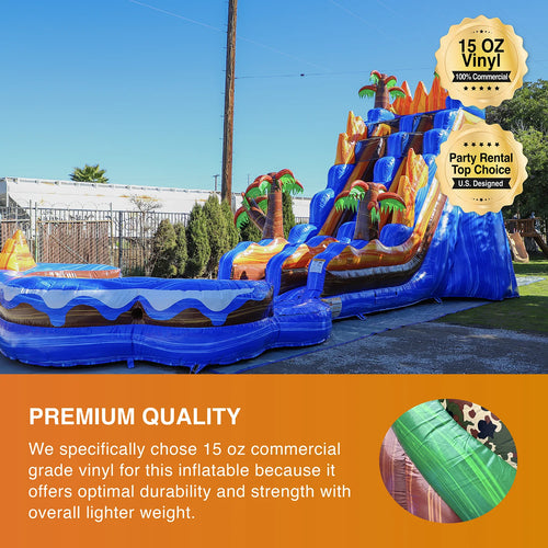 19' Inflatable Water Slide with Detachable Pool F1074