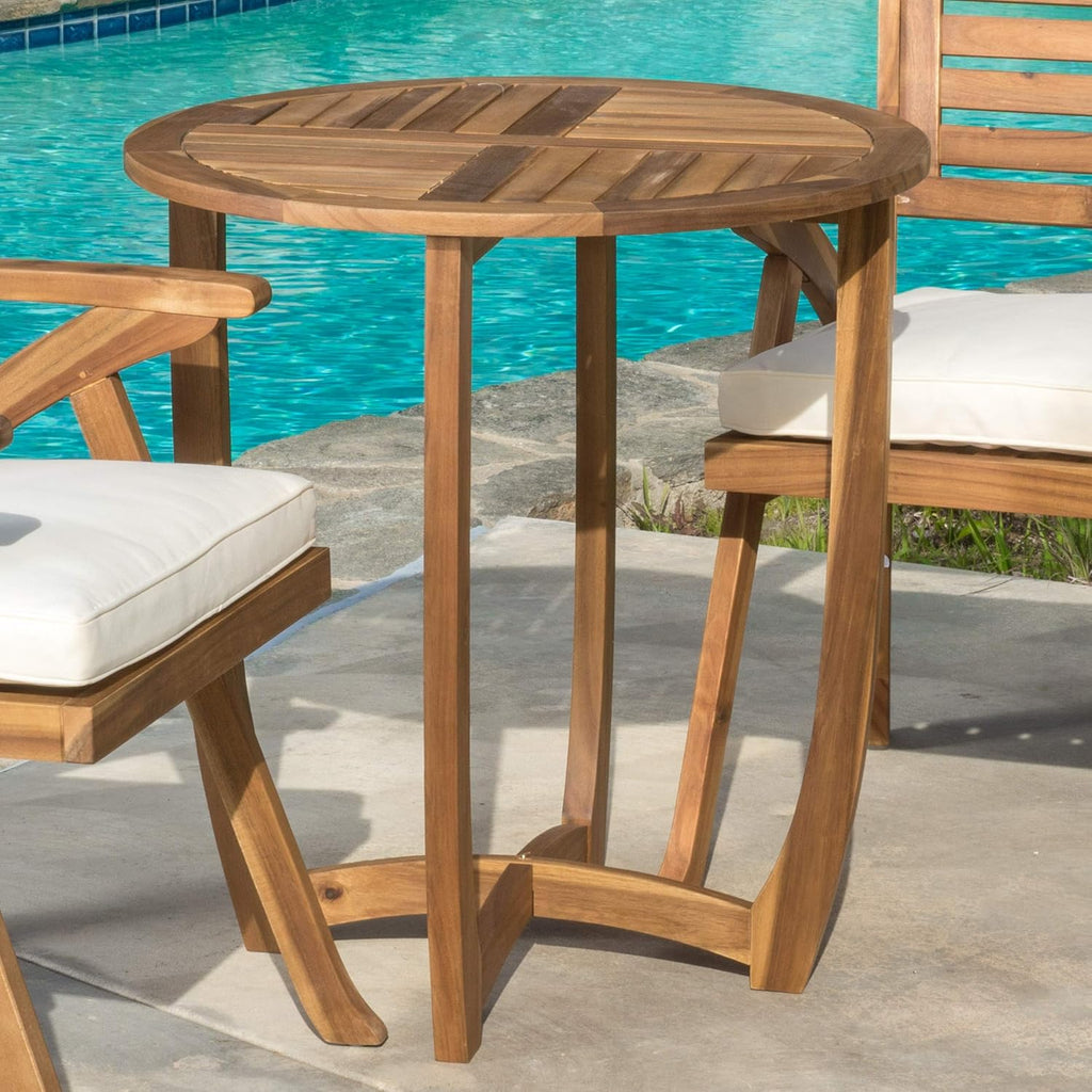 Round Accent Table Teak Finish O5753