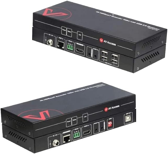 HDMI USB Extender KVM, 100m 4K 60Hz Over Cat5e/6a, 4 Ports USB2.0, RS232, POE A1667