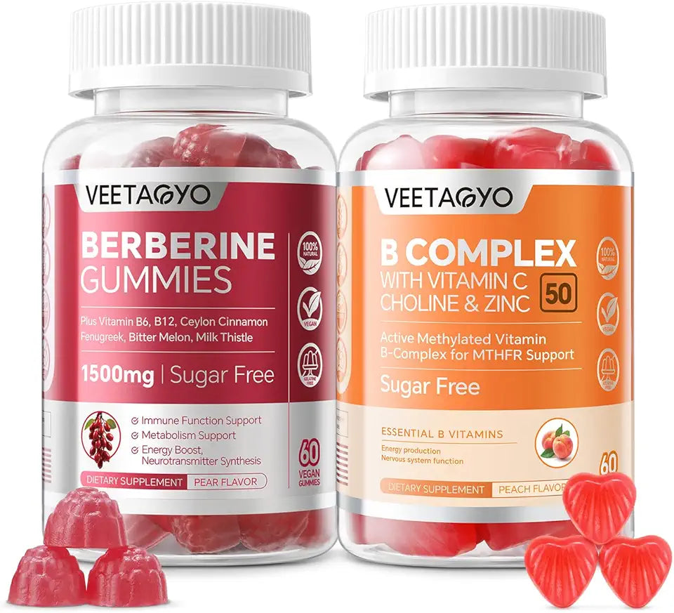 Berberine Supplement 1500mg Gummies + B Complex 50 Gummies O74315