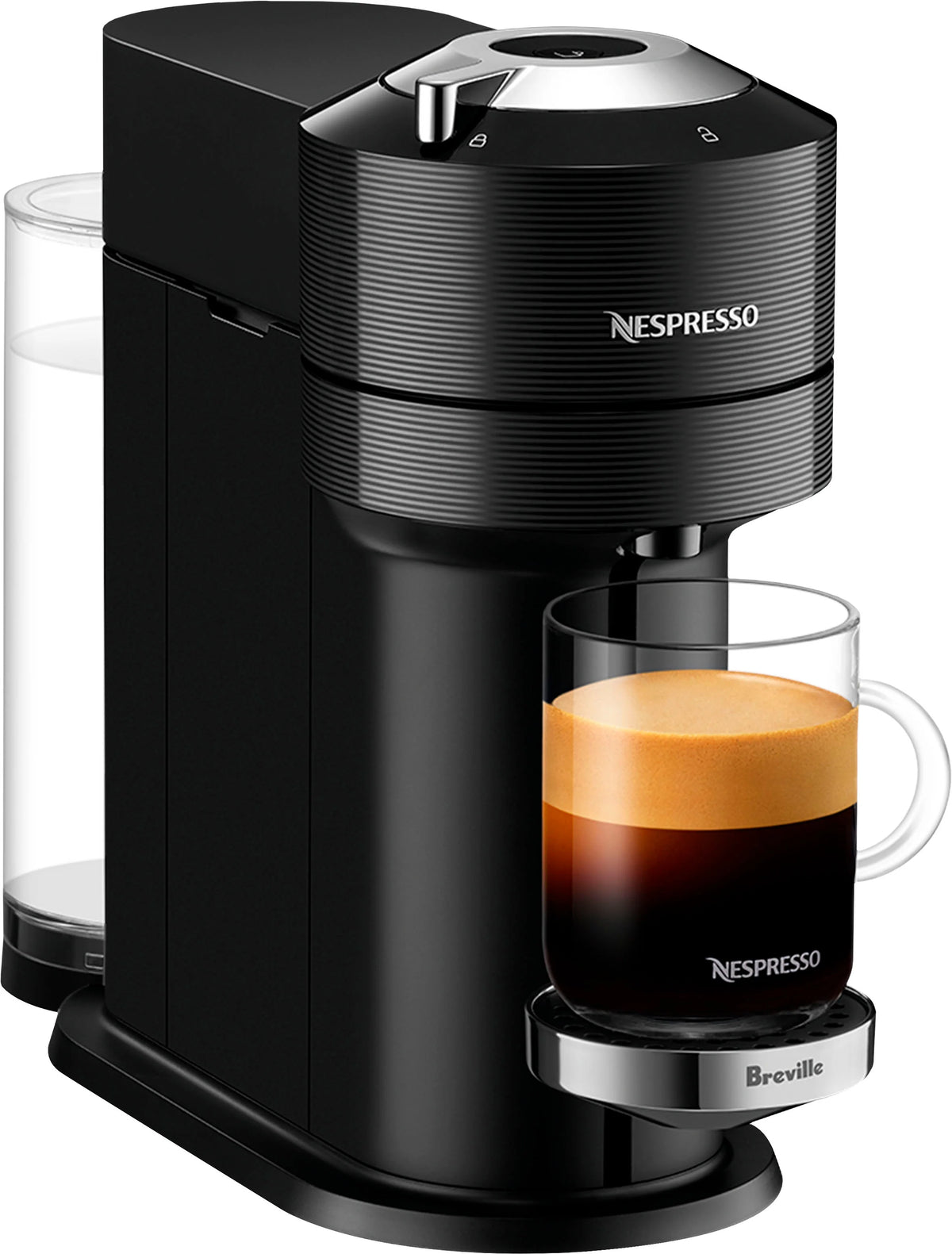 Classic Black Coffee Machine with Milk Frother H622987