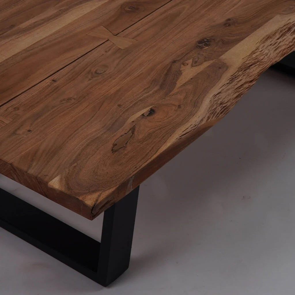 Acacia Wood & Iron Coffee Table C85693