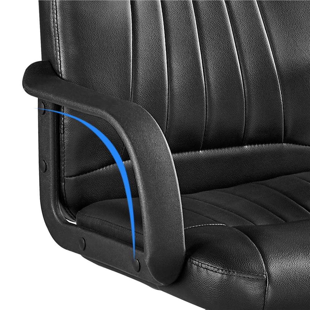 Black Faux Leather Adjustable Swivel Office Chair W422