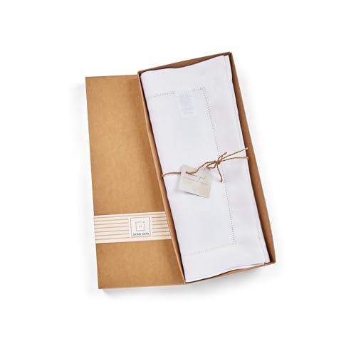 White Cotton Linen Table Runner with Embroidery V651