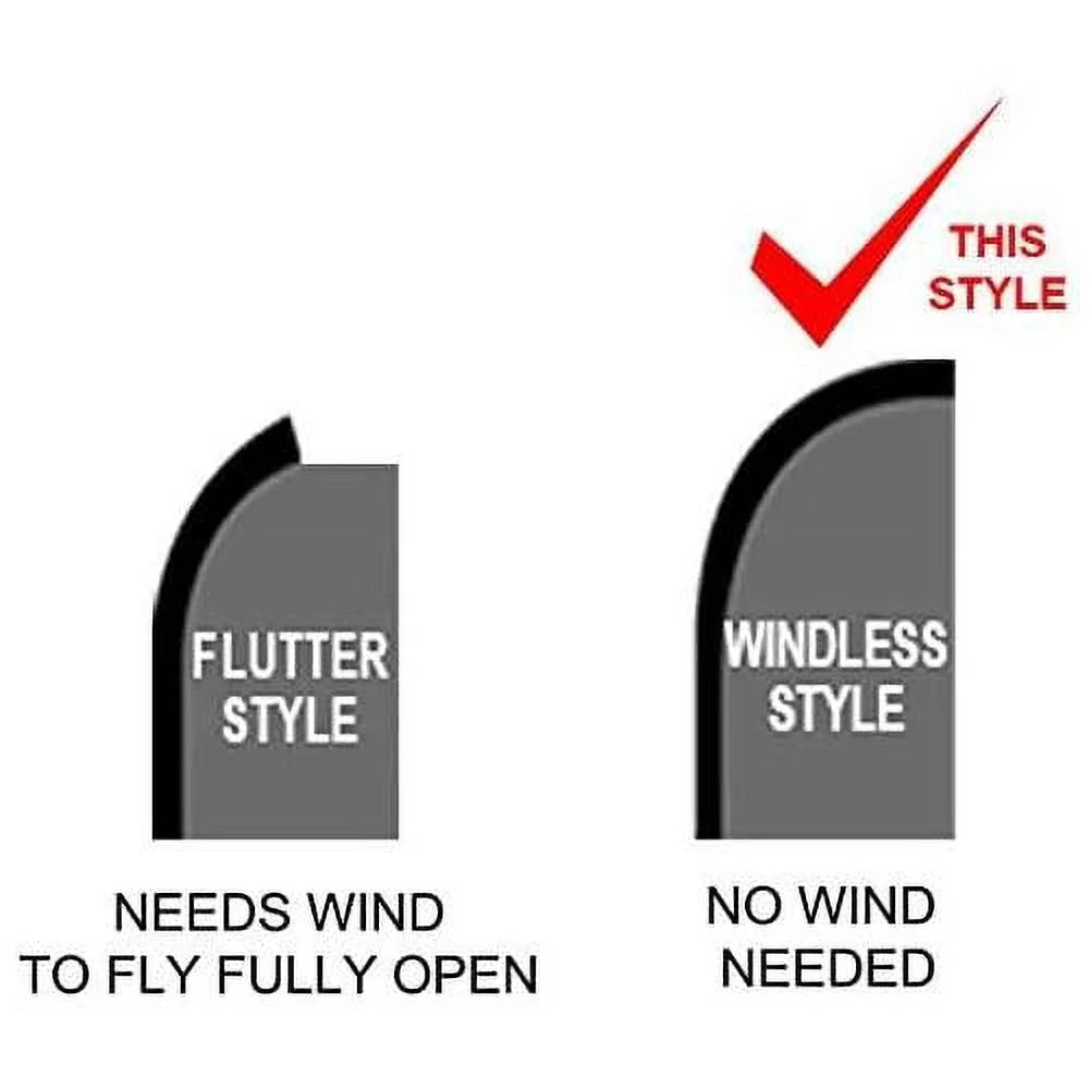 Windless Swooper Flag Feather Banner Sign 3X11.5 Ft Tall C405547