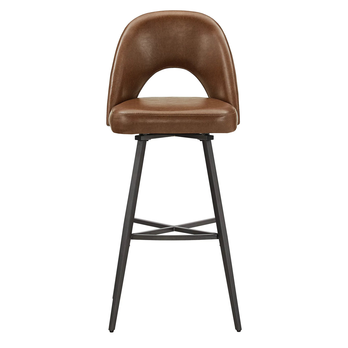 29" Metal Swivel Bar Stools, Set of 2, Brown G638