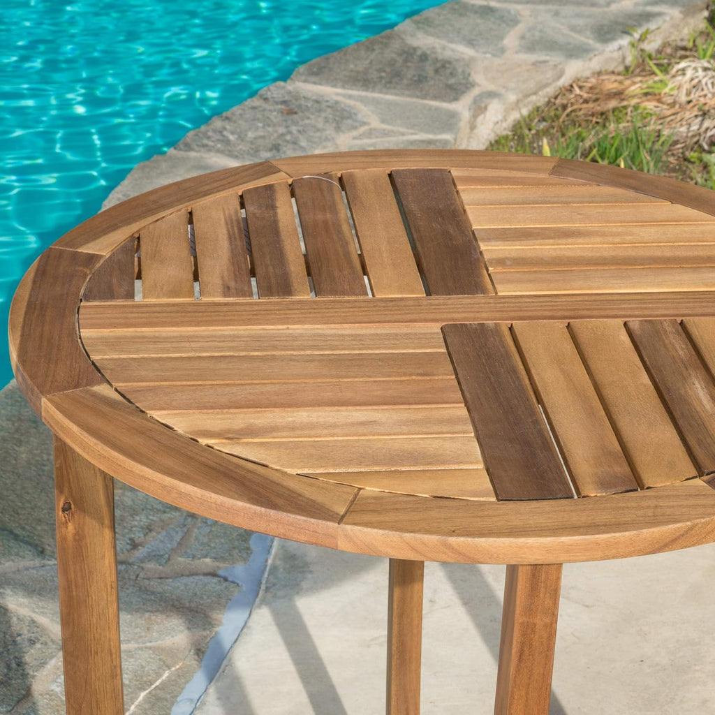 Round Accent Table Teak Finish O5753