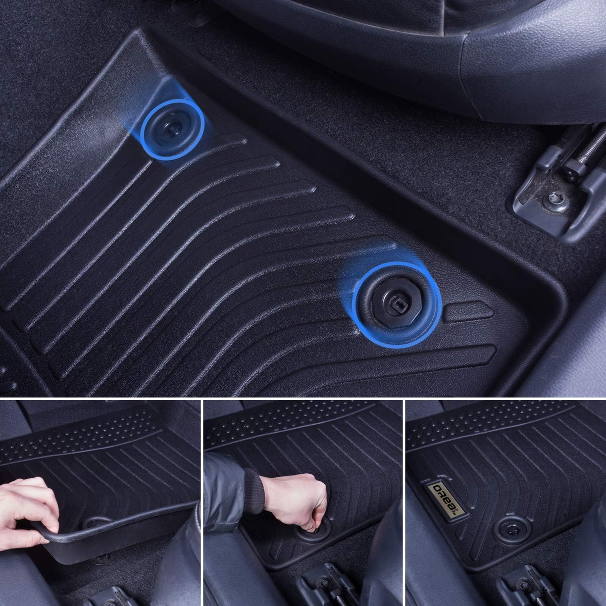 Black Floor Mats Liners Carpet S185