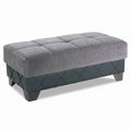 Gray Upholstered Tufted Ottoman Z990