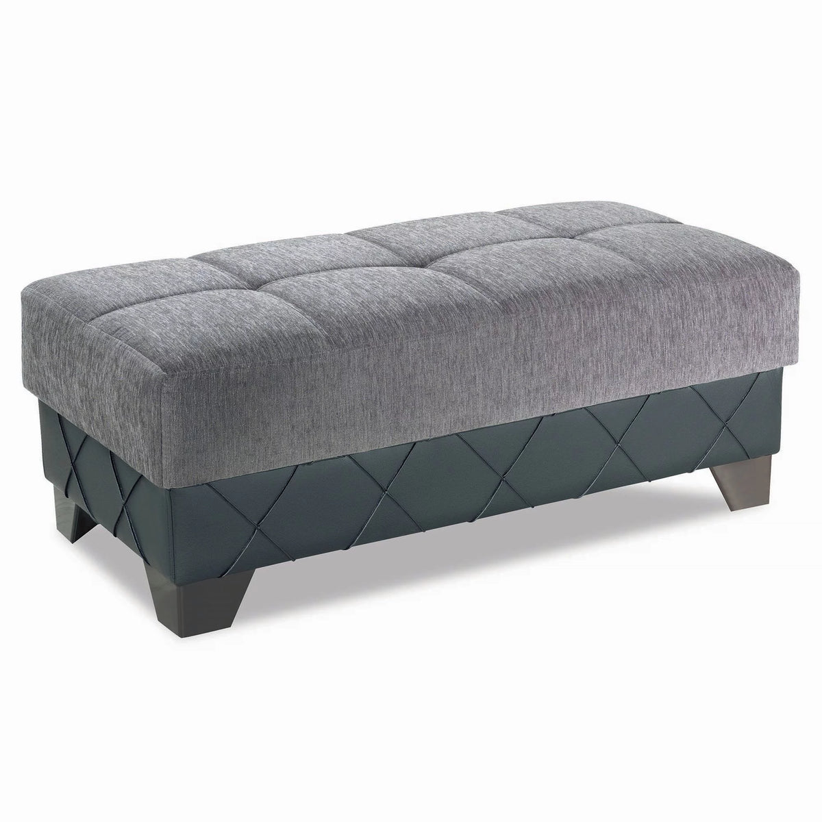 Gray Upholstered Tufted Ottoman Z990