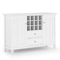 White Solid Wood Sideboard Buffet and Wine Rack V192