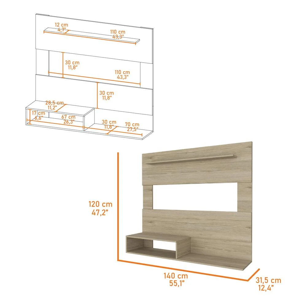 Light Pine Engineered Wood Entertainment Center Z4131