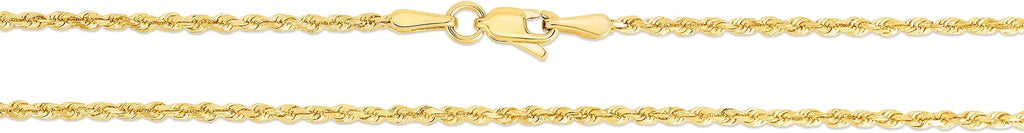 10k Yellow Gold 2mm Diamond Cut Rope Chain Necklace K4102