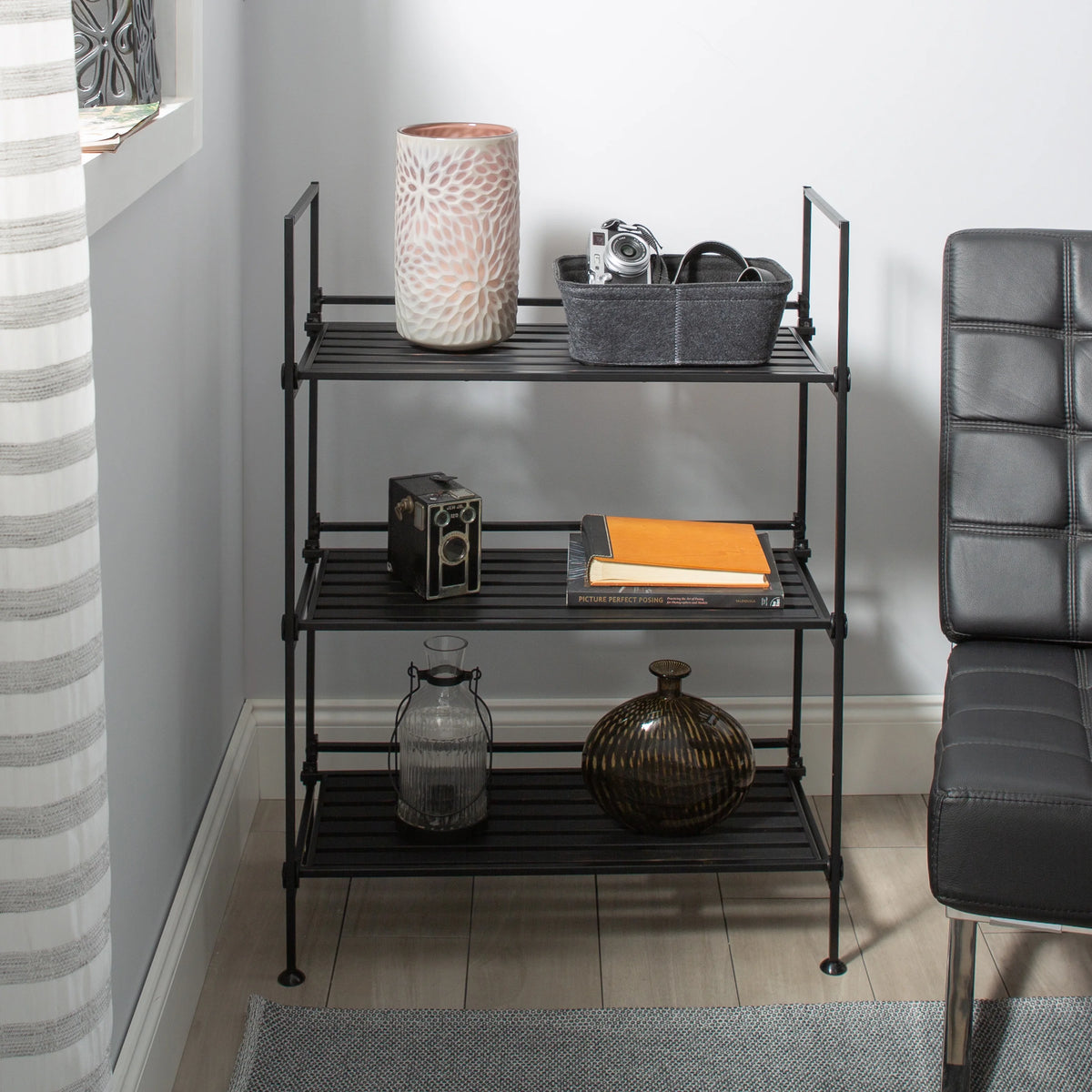 3 Tier Freestanding Storage Shelf Unit in Espresso J527