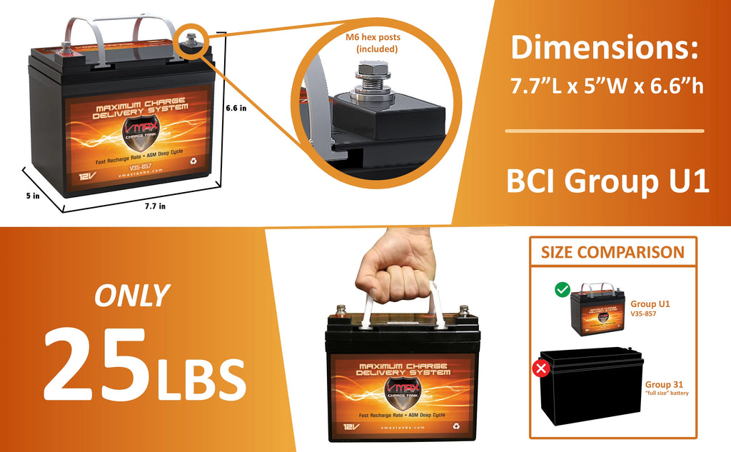 12V 35Ah AGM Deep Cycle Battery J747106