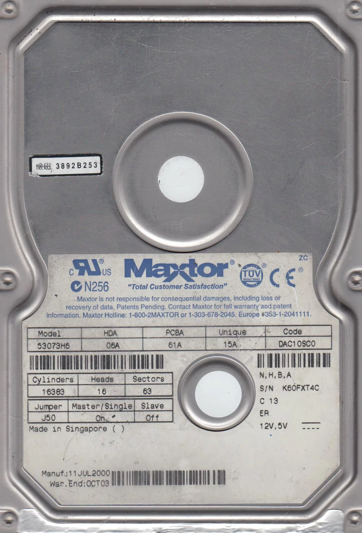 30GB IDE 3.5 Hard Drive G399
