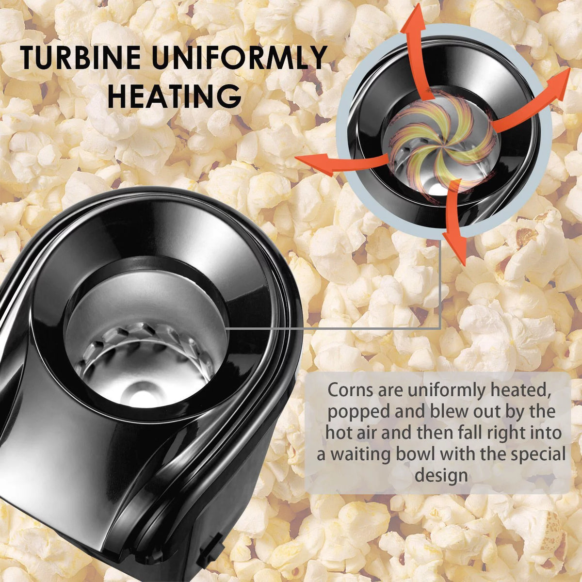 1200W Electric Hot Air Popcorn Maker Y896306