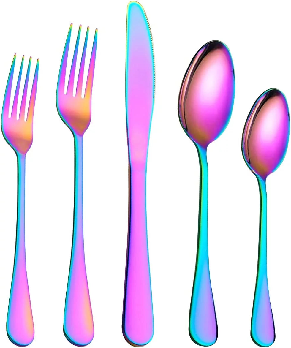 20 Piece Stainless Steel Titanium Plated Flatware Set J917