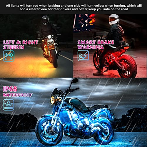 12Pcs Motorcycle LED Light Kit with Brake Light Turn Signal K70710
