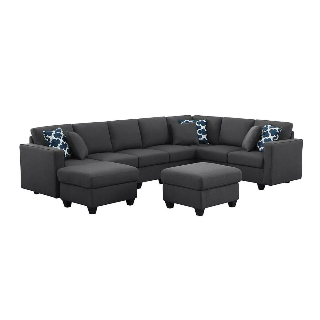 Reversible Sectional Sofa with Two Ottoman T404
