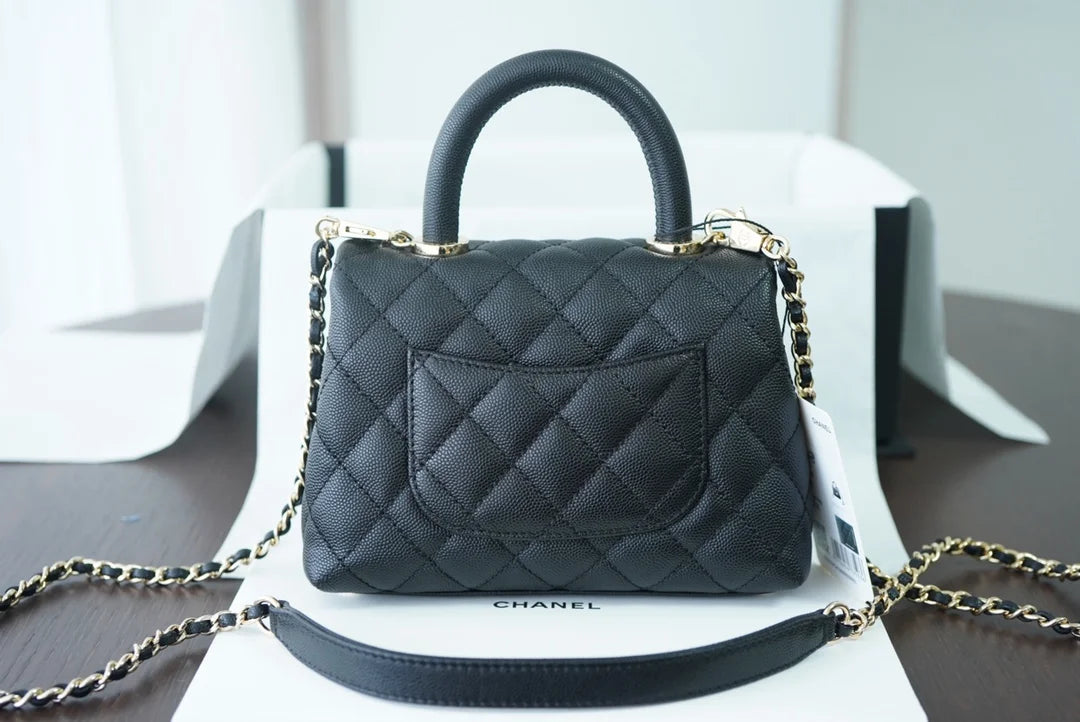 Black Top Handle Flap Bag X6931