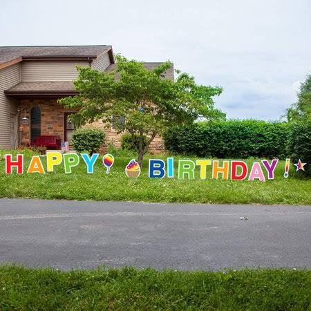 Happy Birthday Yard Signs with Stakes D29539