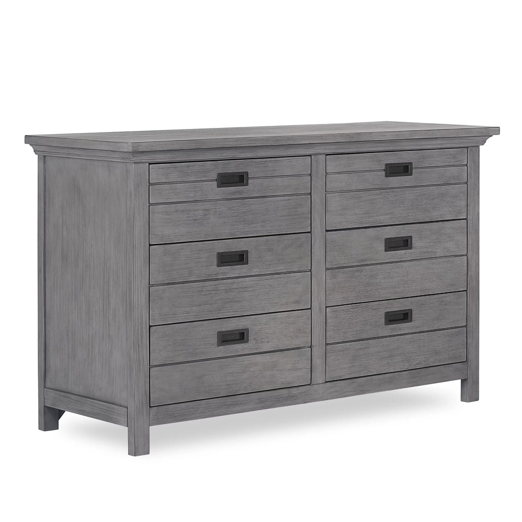 6 Drawer Double Dresser Rustic Gray R330