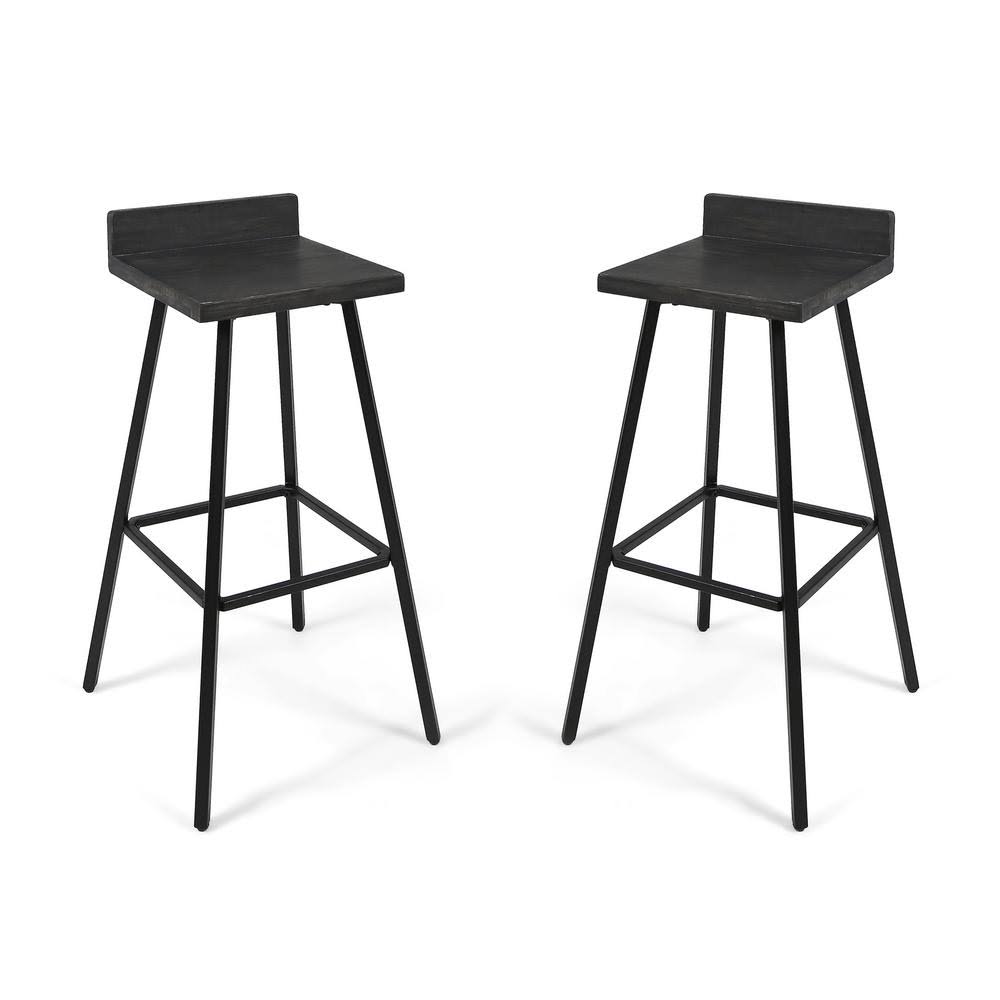 Set of 2 30 inch Acacia Wood Bar Stools E45655