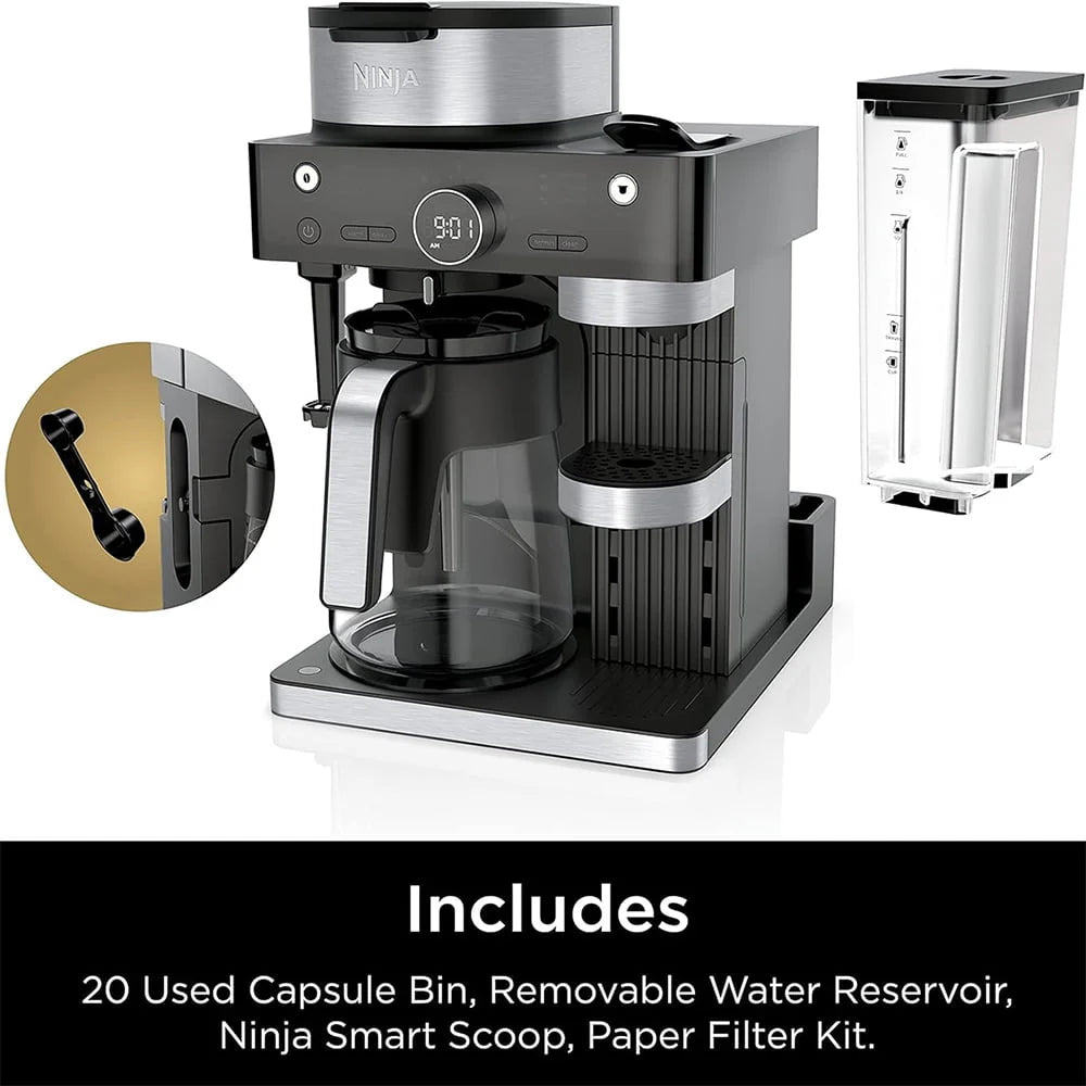 Black and Stainless Steel Espresso and Coffee Maker V627530