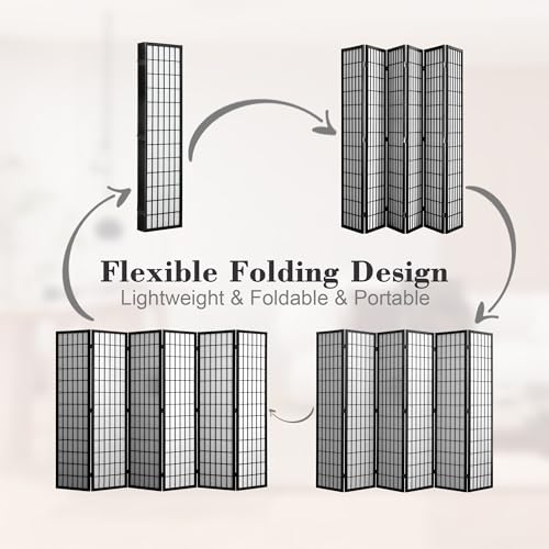 4 Panel Black Folding Room Divider E410895