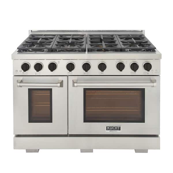 48 6.7 cu. ft. Propane Gas Range in Stainless Steel with Black Accents E623