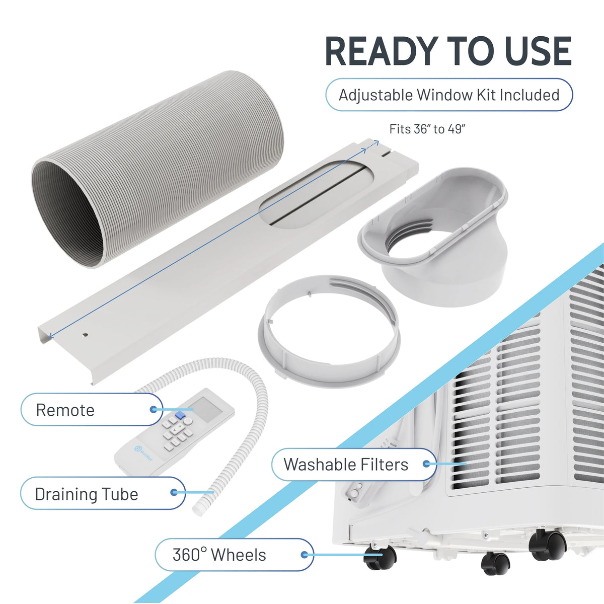 10,000 BTU Portable Air Conditioner & Dehumidifier Q2100