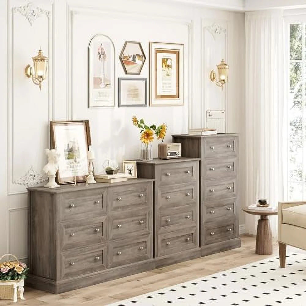 6 Drawer Double Dresser Wood Chest of Drawers D87630