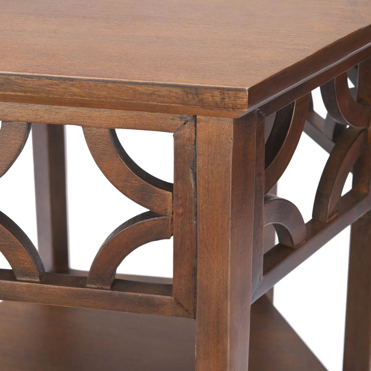 Brown Hexagon End Table H664148